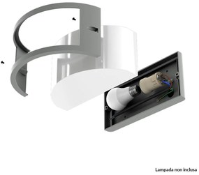 Applique Moon Design E27 Curva per Esterni IP65 - Grigia