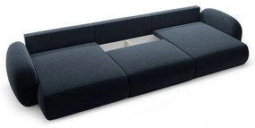 Divano angolare blu scuro allungabile/con contenitore (a U) con rivestimento in ciniglia Tonale – Cosmopolitan Design