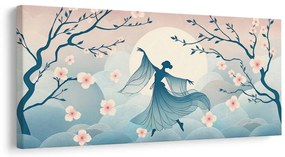 Quadro su tela – Sagoma di ballerina tra i ciliegi in fiore