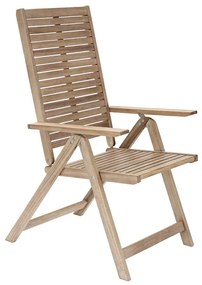 Sedia da giardino senza cuscino Solaris NATERIAL pieghevole con braccioli in acacia, seduta in acacia beige