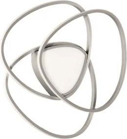 Plafoniera Led ROSE dimmerabile in metallo verniciato Argento D54 cm