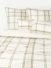 Copripiumino in cotone percalle a quadri con bordino Scarlet