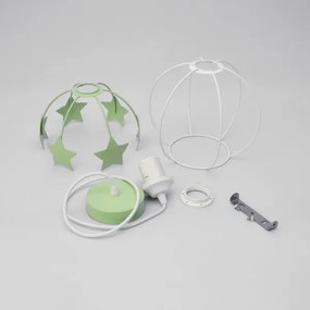 Lampadario a sospensione per bambini STARS 1xE27/15W/230V verde/bianco