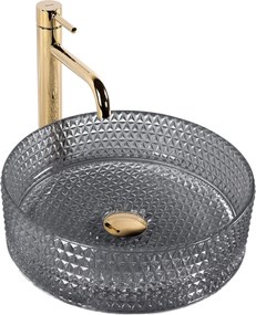 Lavabo da appoggio Rea Cristal Black 35