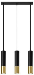 Sollux SL.0954 - Lampadario a sospensione con filo LOOPEZ 3xGU10/10W/230V nero/oro