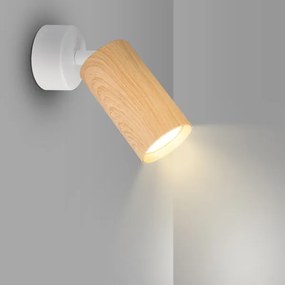 Brilagi - Faretto SELE 1xGU10/30W/230V bianco/decorazioni in rovere