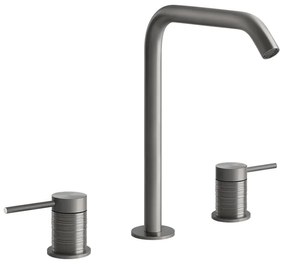 Gruppo lavabo 3 fori con bocca alta senza scarico steel brushed Trame 54311 Gessi