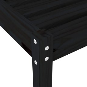 Lettini con tavolino 2 pz neri in legno massello di pino