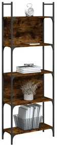 Libreria 5ripiani rovere fumo 60,5x24x166,5cm legno multistrato
