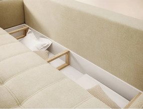 Divano beige allungabile/con contenitore e rivestimento in velluto 242 cm Weltton – ELTAP