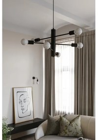 Lampadario a sospensione con filo DUOMO 3D 3xE27/60W/230V nero