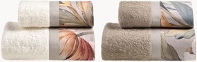 Set di 4 asciugamani in spugna di cotone Musa