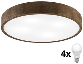 Brilagi - Plafoniera LED CARVALHO 4xE27/60W/230V rovere/noce Ø 57,5 cm