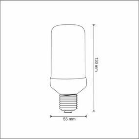 Lampadina LED decorativa FLAME T60 E27/3W/230V 1400K