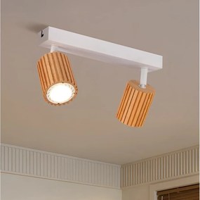 Brilagi - Faretto MODERN WOOD 2xGU10/8W/230V legno/bianco