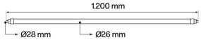 Tubo LED T8 per banchi Ittici 120cm 20W - Banco Pesce Colore Bianco Freddo 5.000K