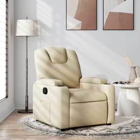 Poltrona Reclinabile İn Tessuto Crema /