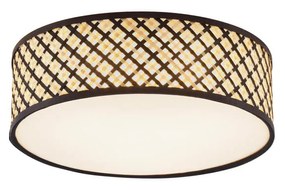 Lampada da soffitto in rattan orientale con struttura nera 40 cm - Tremmo