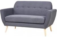 Divano due posti Scandinavo in Tessuto cm 147x79x86 - SILENTE Colore: Grigio scuro