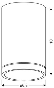 Plafoniera TUBA GU10/15W/230V