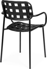 Sedie da esterno in set nere in metallo 4 pz Clover – Bizzotto