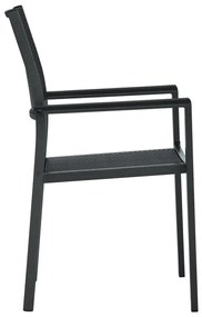 Set da pranzo da giardino 9 pz nero