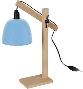 Tosel  Lampade d’ufficio Lampada da scrivania tondo legno naturale e blu  Tosel