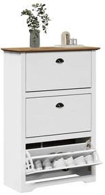 Scarpiera Bodo Bianca E Marrone 80x35x118 Cm /