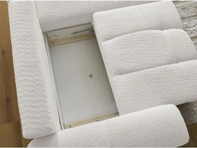 Divano angolare bianco allungabile/con contenitore (con penisola a destra/con chaise lounge) con rivestimento in bouclé Roxelane – Bobochic Paris