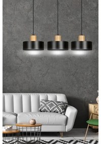 Lampadario a sospensione con filo TORIN 3xE27/15W/230V nero
