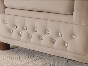 Divano angolare beige allungabile (con penisola a destra/a L) con rivestimento in velluto York Blik – Ropez