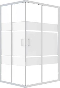 Box doccia angolare con porta scorrevole, L 88-100 cm X L 80 cm, H 190 cm, in vetro serigrafato SP. 6 mm, profilo cromo | Alba