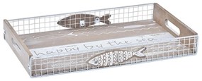 Vassoio per aperitivi DKD Home Decor Legno Marrone Mediterraneo Pesce (39 x 23 x 5 cm)
