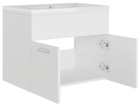 Mobile bagno con lavabo integrato bianco in truciolato