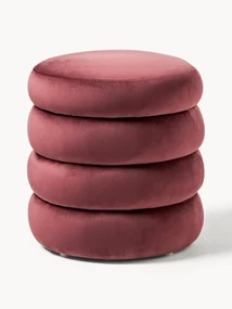Pouf imbottito in velluto con contenitore Alto