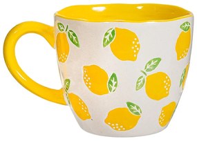 Tazza in ceramica gialla e bianca 250 ml Lemon - Sass &amp; Belle