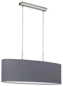 Lampadario A Sospensione Minimal Pasteri Acciaio Nichel Grigio 2 Luci E27