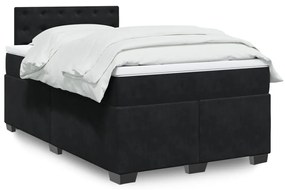 Giroletto A Molle Con Materasso Nero 120x200 Cm İn Velluto /