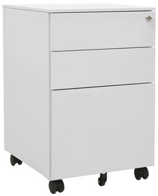 Schedario mobile grigio chiaro 39x45x60 cm in acciaio