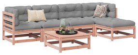 Set divani da giardino 6 pz in legno massello abete douglas