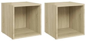 Mobili Porta TV 2pz Rovere Sonoma 37x35x37 cm Legno Multistrato