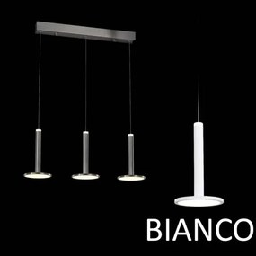 Lampadario led lineare a tre pendenti tua md17033012-3bwh bianco