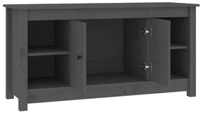 Mobile porta tv grigio 103x36,5x52 cm in legno massello di pino