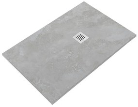 Piatto doccia SANYCCES in resina STRATO bianco L 90 x L 180 x H 2.7 cm opaco effetto pietra