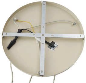 Lampada a sospensione Japandi beige con paralume in tessuto a 3 luci - Bida