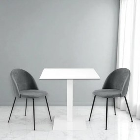 Sedia da pranzo in tessuto Grigio Scuro e gambe metallo Nero - KAREN 2 sedie