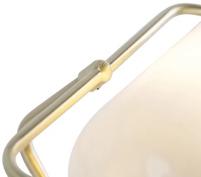 Lampada notaio classica oro vetro opalino - BANKER