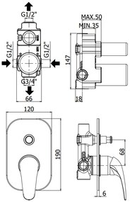 Paffoni Duemila Du015 Miscelatore doccia Monocomando ad Incasso Cromo