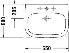 Duravit 23106500002 - Lavabo sospeso D-CODE 65x50 cm ceramica/bianco lucido