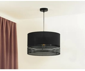 Duolla - Lampadario a sospensione con filo DOUBLE RATTAN 1xE27/15W/230V diametro 40 cm nero